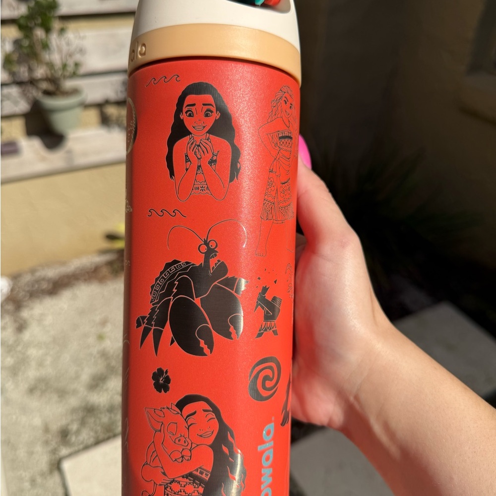 Moana Themed Red Water Bottle